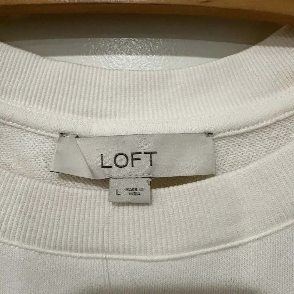 Ann Taylor LOFT | Top Pullover Short Sleeve Ivory NWT- Size Large